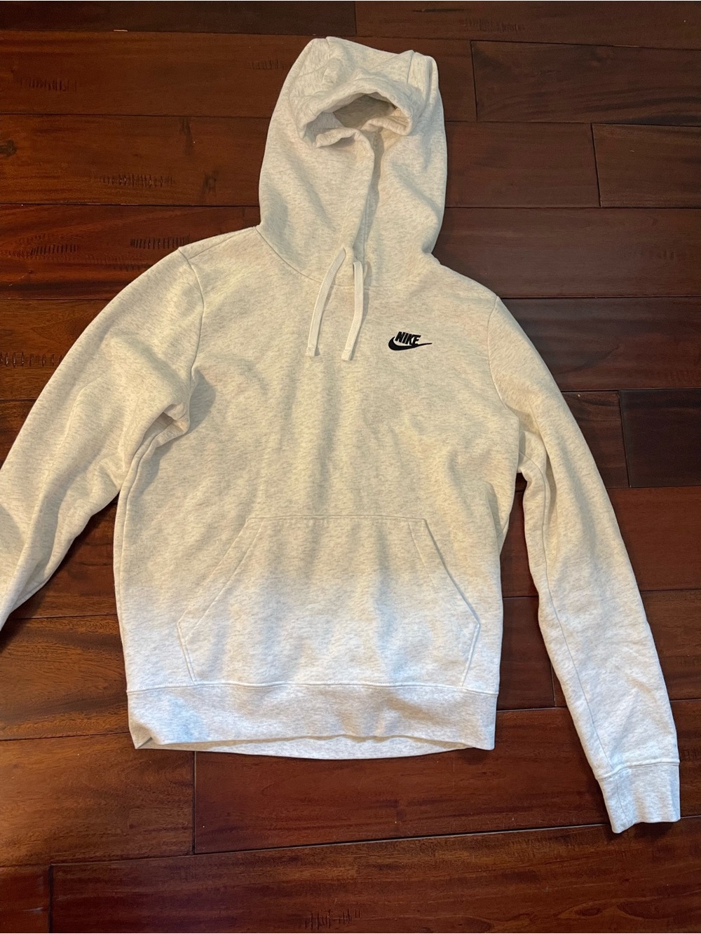 Nike Light Gray Pullover Hoodie with Black Swoosh